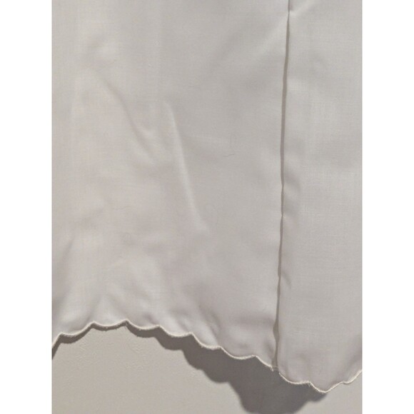 Vintage 60s White Emb Cotton Blend Fabric Full Slip Dress Sz 36 Scalloped Hem - Picture 3 of 6